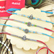 Set Of Four Religious Rakhi With Kaju Katli