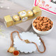 Traditional Golden Flower Rakhi With Almond & Ferrero