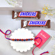 Evil Eye Protection Rudraksha Rakhi with Snickers Chocolates