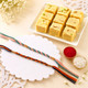 Handcrafted Rakhi Duo and Soan Papdi Mithai