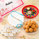 Serene Blue Rakhi with Sweets & Puja Thali Hamper