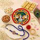Radha Krishna Puja Thali Rakhi Gift for Bhai