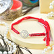 Pure Silver Om Rakhi with Kaju Katli & Lindt Chocolates