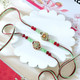 Two Beautiful Rakhis Besan Laddoo Sweet
