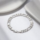 Italian 925 Sterling Silver Diamond-Cut Figaro Bracelet