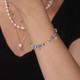 925 Sterling Silver Multicolor Shell Pearl Beaded Bracelet