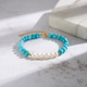 925 Sterling Silver Turquoise & Freshwater Pearl Bracelet