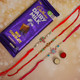 Traditional Set of 3 Premium Rakhis With Dairy Milk