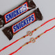 Two Bhai Rakhi With Snickers Chocolate - For New Zealand