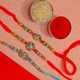 Three Rajwadi Rakhis With Chocolate & Sweet - For New Zealand