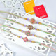 Set of Four Kundan Rakhi With Kaju katli