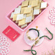 Bhaiya Bhabhi Golden Green Rakhi Set With Kaju Katli