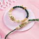 Bhaiya Bhabhi Golden Green Rakhi Set With Kaju Katli