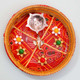 Bhandhni Fabric PoojaThali with Set of Diya & Soan Papdi