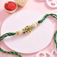 Bhaiya Bhabhi Golden Green Rakhi Set
