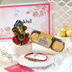 Rudraksha Rakhi With Decorated Ganesha & Chocolate