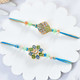 Designer Flower Green Rakhi Set