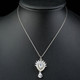 Sunflower With 7pcs Imitation Pearl Clear Waterdrop Cubic Zirconia Pendant Necklace