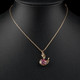 Friendly Snakes 18K Gold Plated Pink Stellux Austrian Crystal Necklace - For Australia