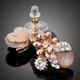 Rose Gold Plated Clear Stellux Austrian Crystals Stud Earrings