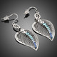 Platinum Plated Multicolour SWA ELEMENTS Austrian Crystal Leaves Drop Earring.