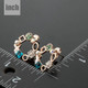 Unique Design 18K Rose Gold Plated Multicolour SWA ELEMENTS Austrian Crystal Round Stud Earrings