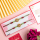 Set of 2 Floral Rakhis with Snickers Chocolates