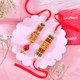 Set of 2 Beaded Rakhi with Besan Laddoo