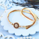Rose Gold Flower Rakhi