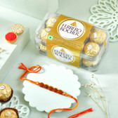 Five Rudraksha Rakhi with Ferrero Roccher