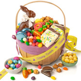 Easter Basket with Chocolate Bunny and Chocolate Candies