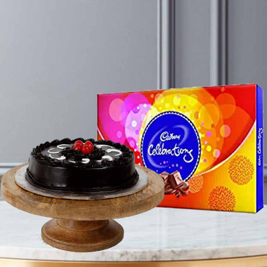 Send Chocolate truffle Cake with Cadbury Celebration Combo Online in India  at Indiagift.in