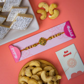 Ganesh Rakhi with Kaju Katli Sweet and Cashew for Australia