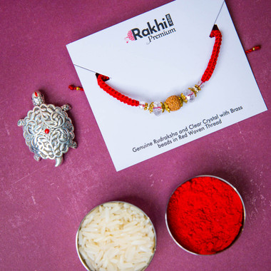 Premium Rakhi with Pure 999 Silver Turtle - Rakhi.com