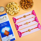 3 Creative Rakhi with Chocolates and Mix Dry Fruits - For Australia