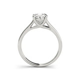 Luccia 1 Carat Oval Lab Grown Diamond look alternative Cubic Zirconia Trellis Setting Solitaire Engagement Ring in 14k white gold.