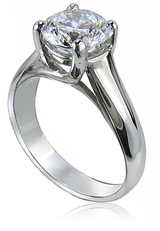 Luccia round 1.5 carat trellis setting criss cross laboratory grown diamond look cubic zirconia engagement ring in platinum.