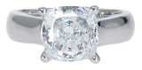 Luccia 4 Carat Cushion Cut Laboratory Grown Diamond Simulant Cubic Zirconia Trellis Setting Solitaire Engagement Ring.