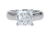 Luccia 1.5 Carat Cushion Cut Laboratory Grown Diamond Simulant  Cubic Zirconia Trellis Setting Solitaire Engagement Ring.