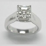 Luccia 2.5 Carat Asscher Cut Lab Grown Diamond Alternative Cubic Zirconia Trellis Setting Solitaire Engagement Ring.