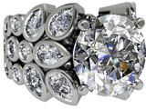 Garden of Eden 5.5 carat round lab created cubic zirconia eternity engagement ring in platinum.