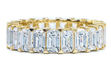 Sinclair .50 carat each emerald cut lab grown diamond simulant cubic zirconia eternity band in 14k yellow gold.