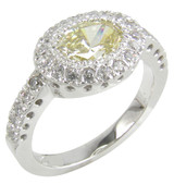 Gervase 1 carat oval laboratory grown diamond look cubic zirconia halo horizontal engagement ring in 14k white gold.