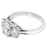 Three Stone Oval 1 Carat Center Laboratory Grown Diamond Simulant Cubic Zirconia Anniversary Engagement Ring