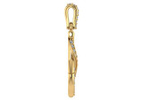 Nautical Anchor Pendant with lab grown diamond simulant cubic zirconia in 14k yellow gold.