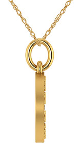 Mini Crescent Moon Pave Set Charm Pendant with lab grown diamond alternative cubic zirconia in 14k yellow gold.