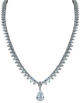 Patisse 5 Carat Pear Drop Statement Necklace with lab grown diamond simulant cubic zirconia in 14k white gold.