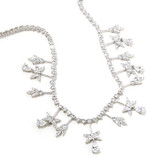 Christalisis Pear Marquise Round Statement Tennis Necklace with laboratory grown diamond look cubic zirconia in 14k white gold.