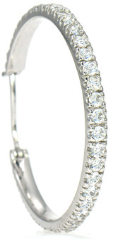 Lalique Pave Set Hoop Earrings with lab grown diamond quality cubic zirconia.
