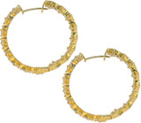 Princessia lab grown diamond simulant cubic zirconia hoop earrings in 14k yellow gold.
